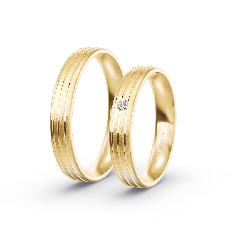 2 Trauringe / Eheringe Gelbgold - Modell 1644 Miltenberg