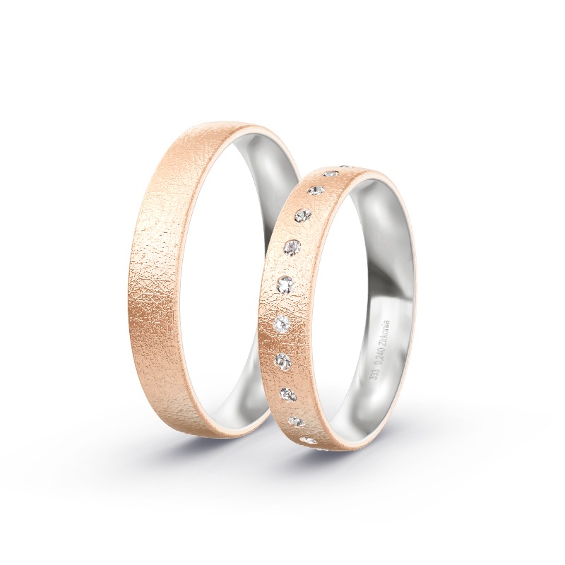 2 Eheringe / Partnerringe BiColor - Modell 2257 Trostberg