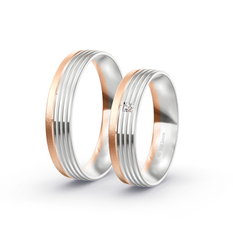2 Eheringe / Partnerringe BiColor - Modell 2234 Kümmersbruck