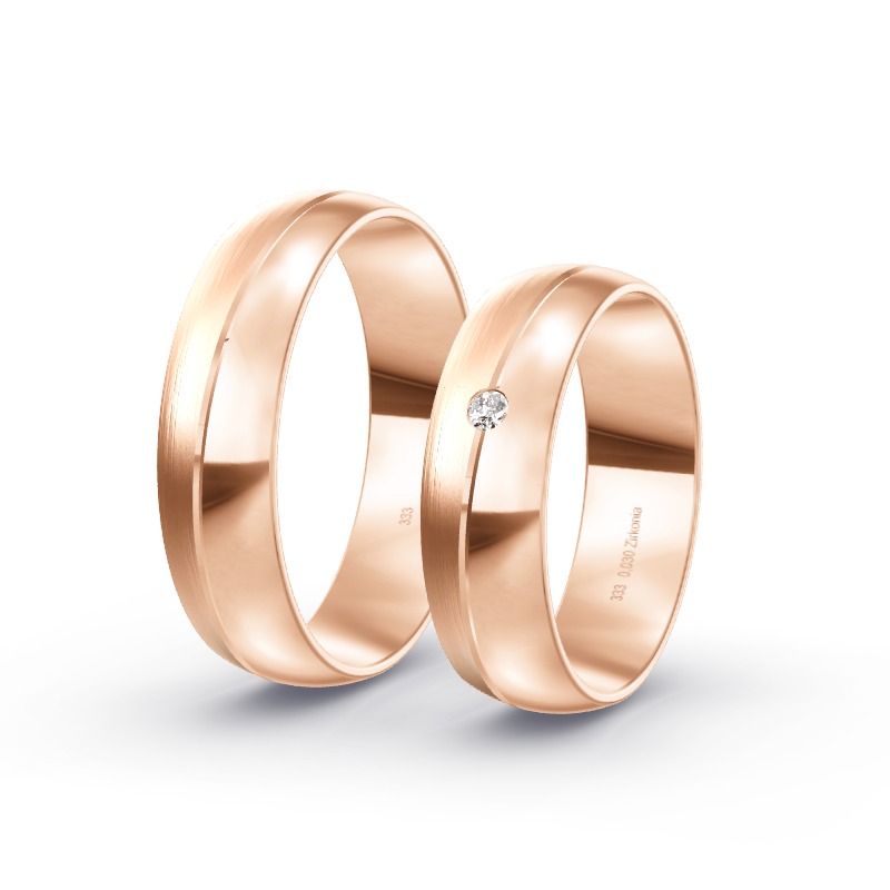 2 Eheringe / Partnerringe Roségold Modell 1906 Triberg