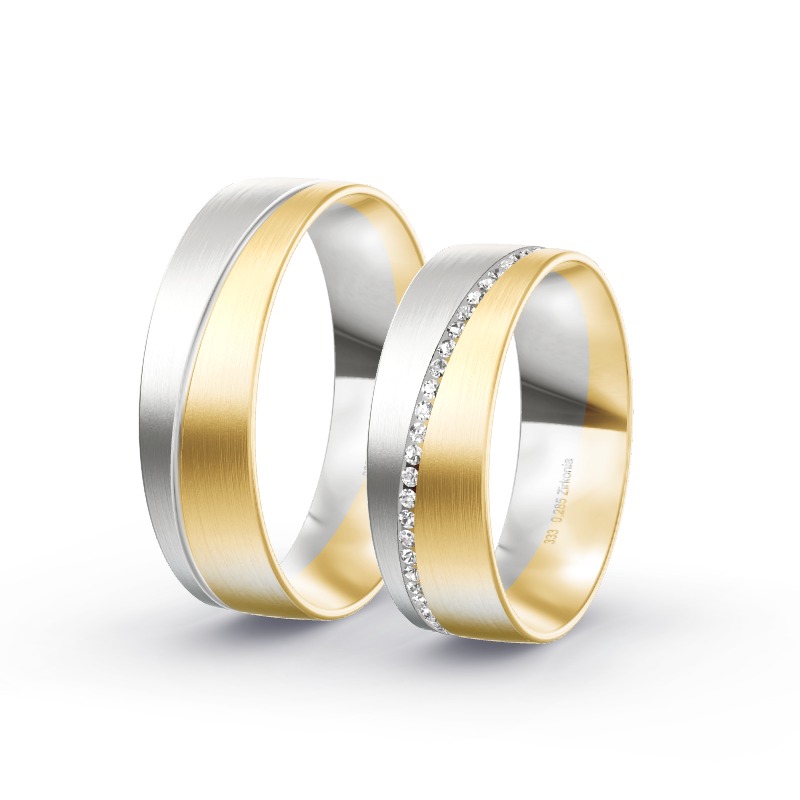 2 Trauringe / Eheringe BiColor - Modell 1495 Siegen