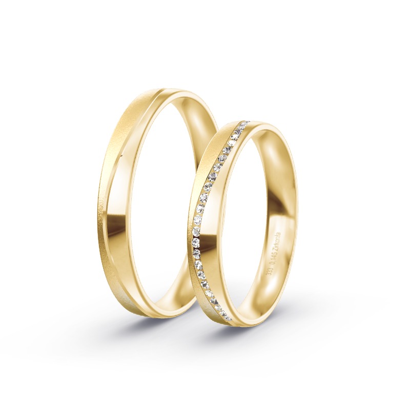 2 Eheringe / Partnerringe Gelbgold Modell 2124 Schwäbisch Gmünd