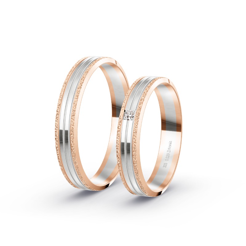 2 Eheringe / Partnerringe BiColor - Modell 2439 Tostedt