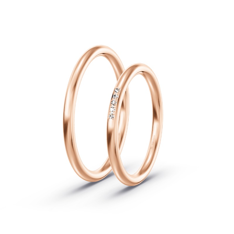 2 Eheringe / Partnerringe Roségold Modell 2515 Ergoldsbach