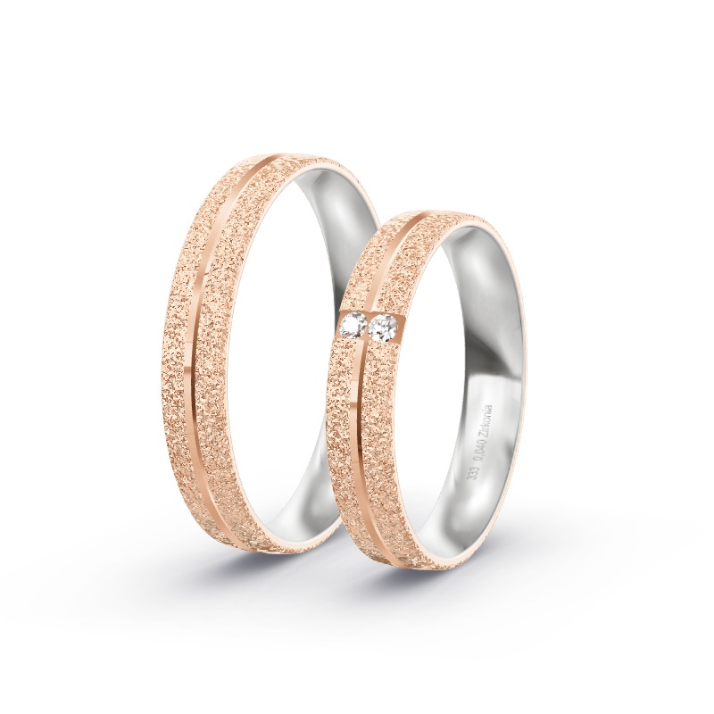 2 Eheringe / Partnerringe BiColor - Modell 2224 Penzberg