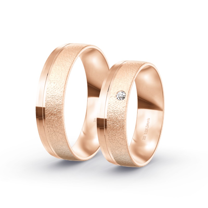 2 Eheringe / Partnerringe Roségold Modell 1918 Hayingen