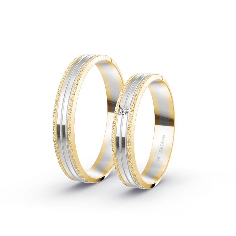 2 Eheringe / Partnerringe 585 Gold BiColor - Modell 2329 Lemgo
