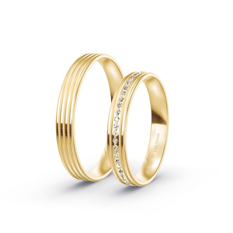 2 Eheringe / Partnerringe Gelbgold Modell 2108 Warendorf