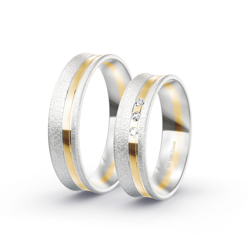 2 Eheringe / Partnerringe BiColor - Modell 1708 Neuruppin