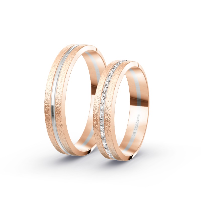 2 Eheringe / Partnerringe BiColor - Modell 2192 Bünde