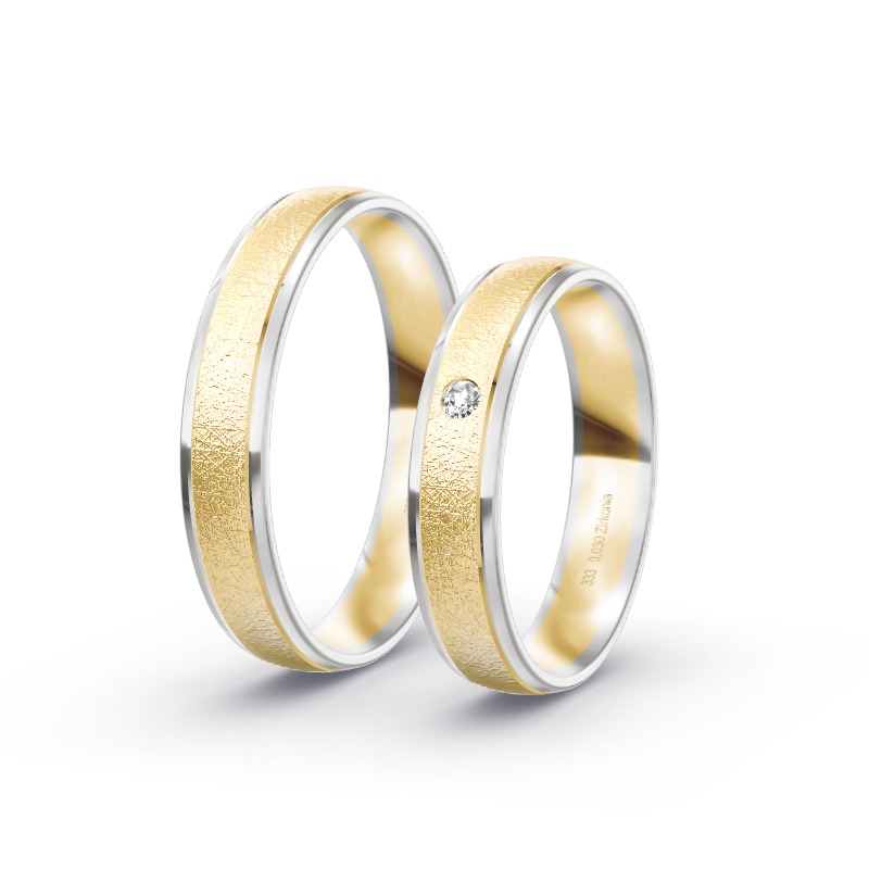 2 Eheringe / Partnerringe BiColor - Modell 1685 Gerabronn
