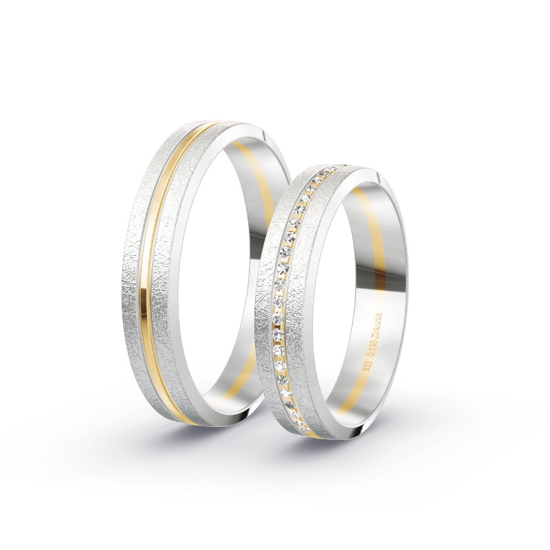 2 Eheringe / Partnerringe BiColor - Modell 2141 Waldkirchen