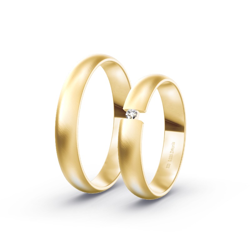 2 Eheringe / Partnerringe Gelbgold Modell 2110 Marienmünster