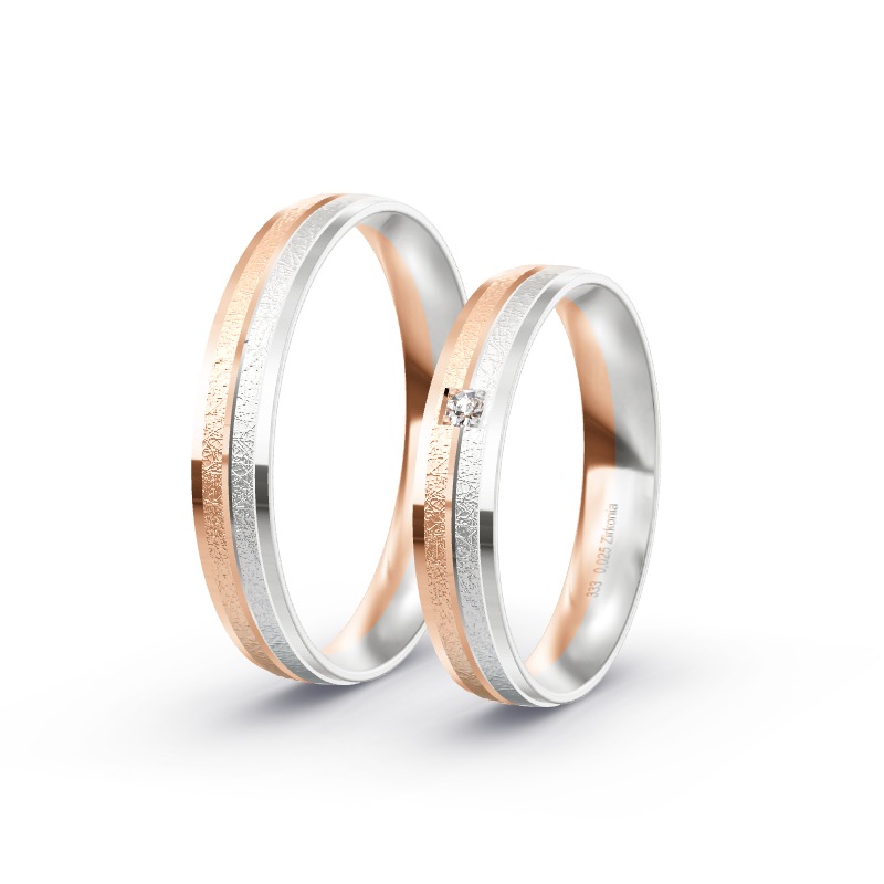 2 Eheringe / Partnerringe BiColor - Modell 2223 Geretsried