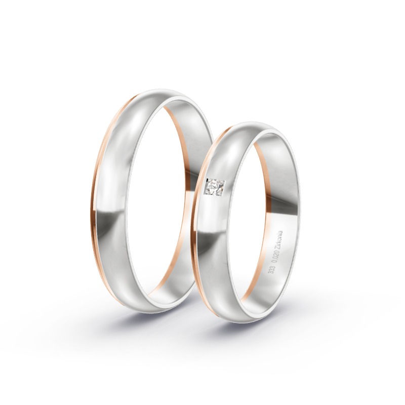 2 Eheringe / Partnerringe BiColor - Modell 2419 Erfstadt