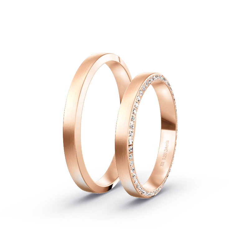 2 Eheringe / Partnerringe Roségold Modell 2522 Oberhaching