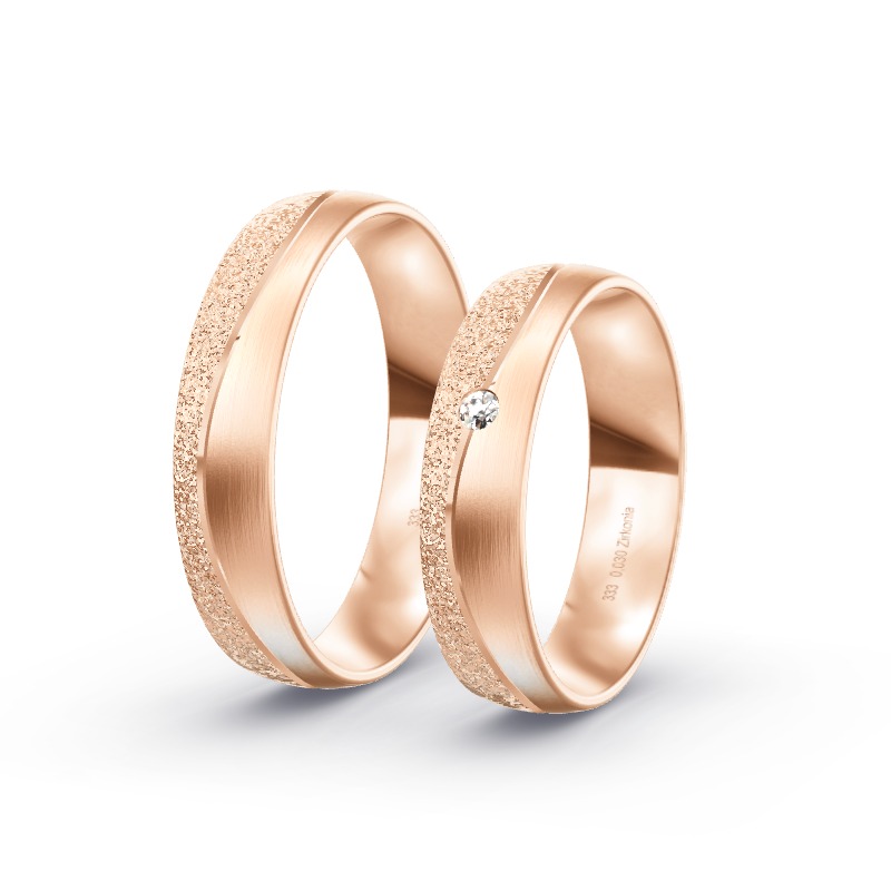 2 Eheringe / Partnerringe Roségold Modell 1968 Samstagern