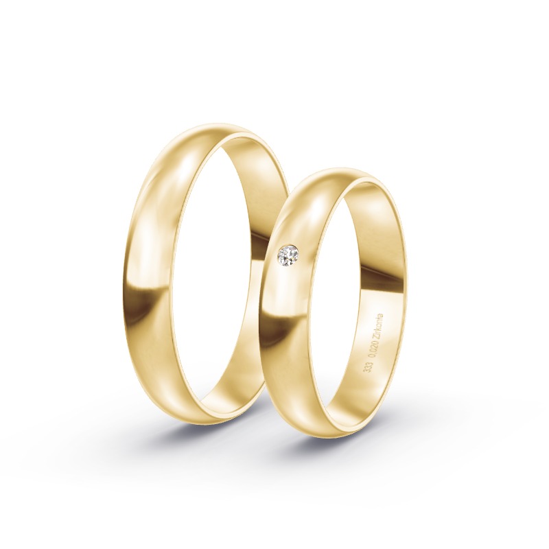 2 Eheringe / Partnerringe Gelbgold Modell 2059 Vorau
