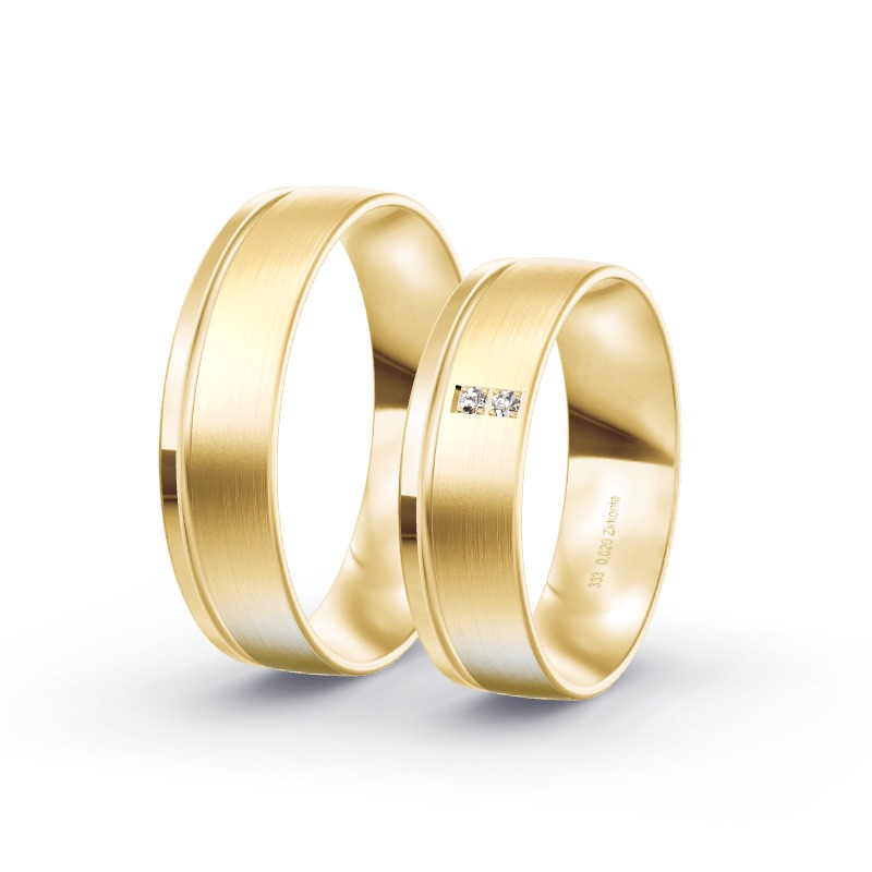 2 Eheringe / Partnerringe Gelbgold Modell 1854 Kalkar