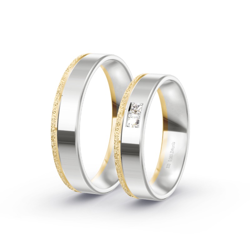 2 Eheringe / Partnerringe BiColor - Modell 2162 Jüterbog