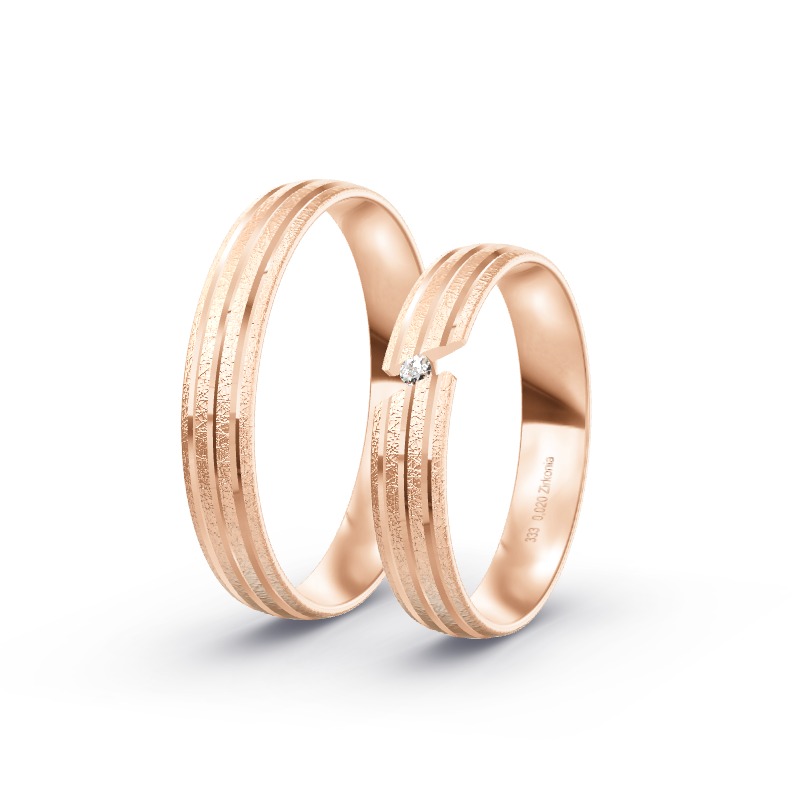 2 Eheringe / Partnerringe Roségold Modell 2536 Aubing