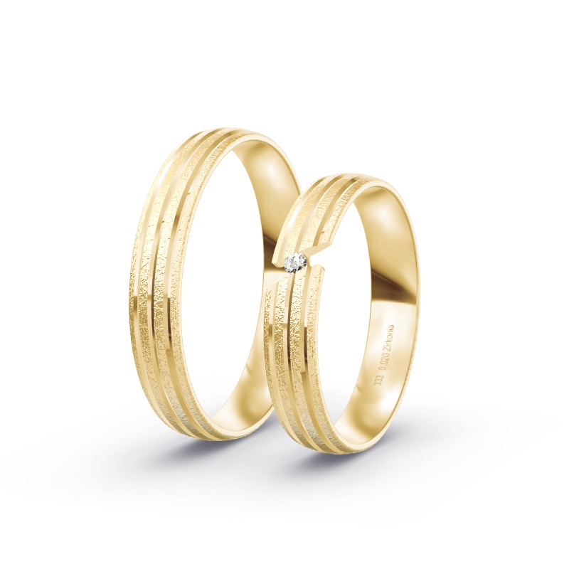 2 Eheringe / Partnerringe Gelbgold Modell 2123 Herrenberg