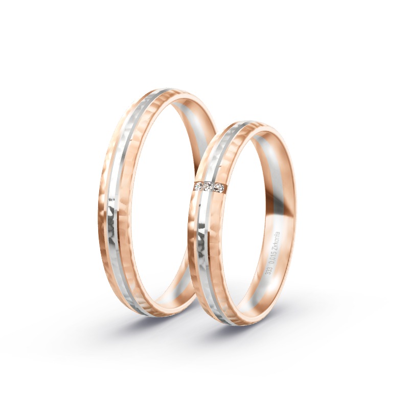 2 Eheringe / Partnerringe BiColor - Modell 2421 Marienberg
