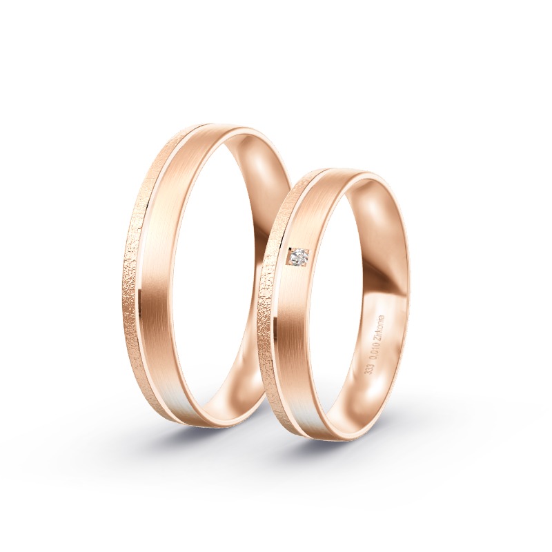 2 Eheringe / Partnerringe Roségold Modell 2543 Gerlingen