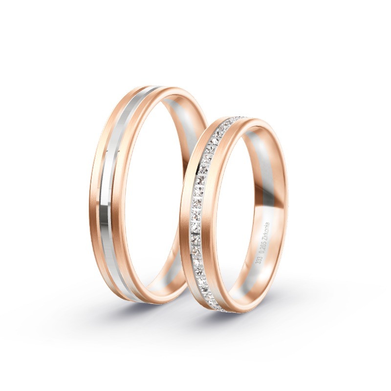 2 Eheringe / Partnerringe BiColor - Modell 2239 Sonneberg