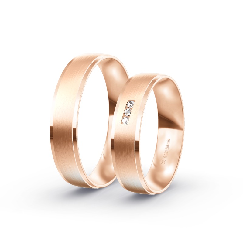 2 Eheringe / Partnerringe Roségold Modell 2034 Axams