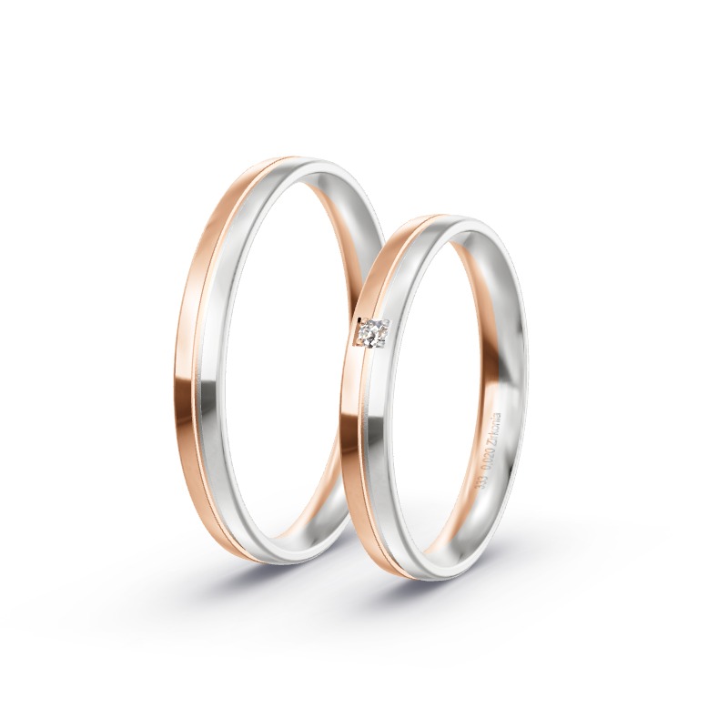 2 Eheringe / Partnerringe BiColor - Modell 2349 Ronnenberg