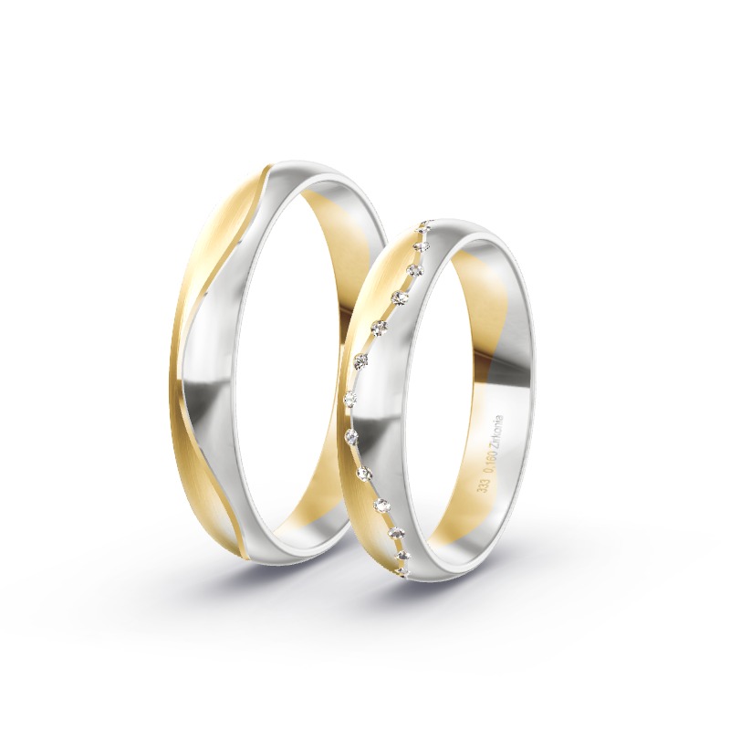 2 Eheringe / Partnerringe BiColor - Modell 2159 Oranienburg