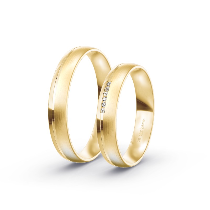 2 Trauringe / Eheringe Gelbgold - Modell 1633 Abenberg