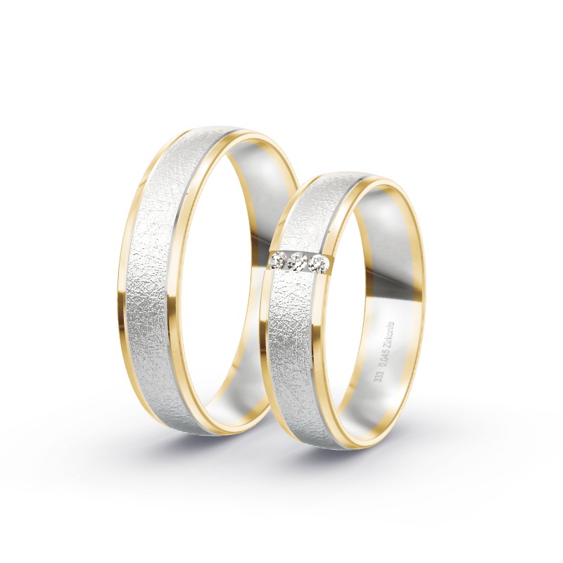 2 Trauringe / Eheringe BiColor - Modell 1548 Emden