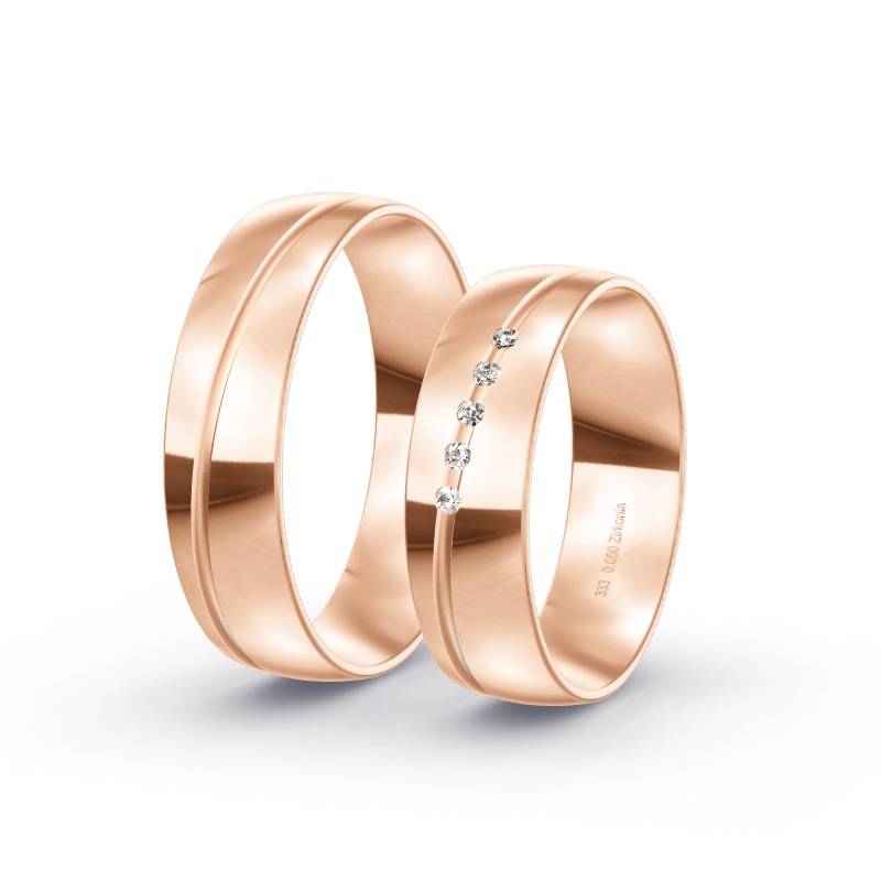 2 Eheringe / Partnerringe Roségold Modell 2041 Treffen