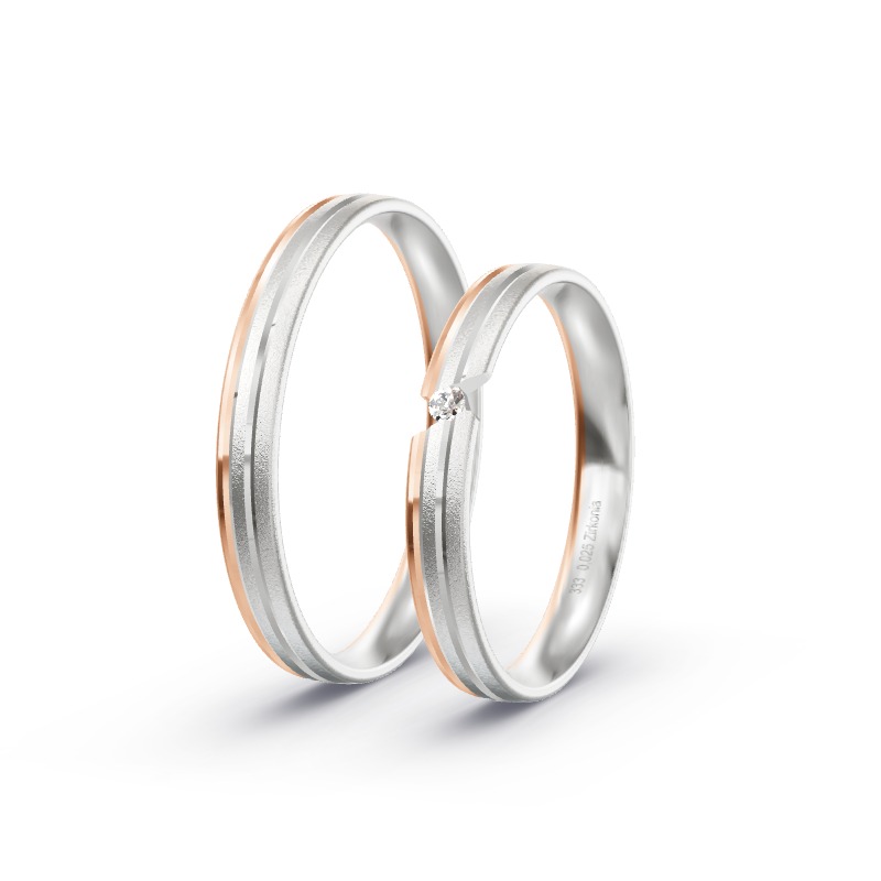 2 Eheringe / Partnerringe BiColor - Modell 2195 Rahden