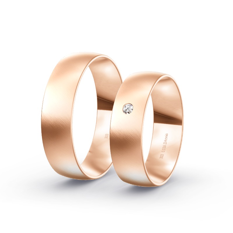 2 Eheringe / Partnerringe Roségold Modell 1899 Gefell
