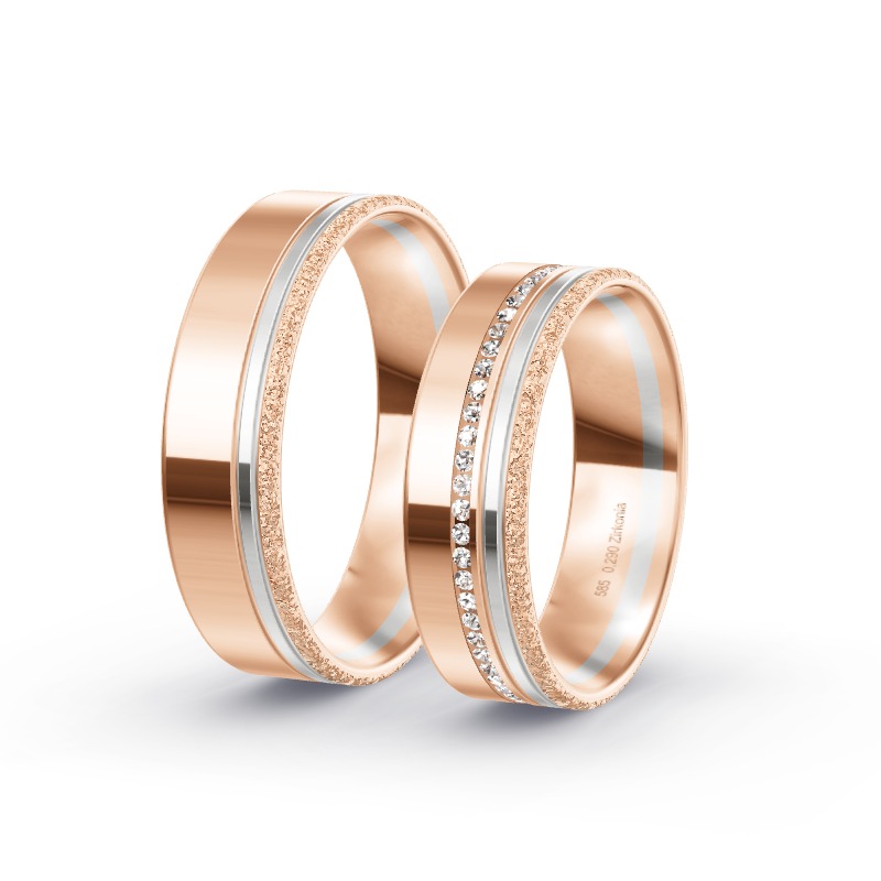 2 Eheringe / Partnerringe 585 Gold BiColor - Modell 2368 Treuchtlingen
