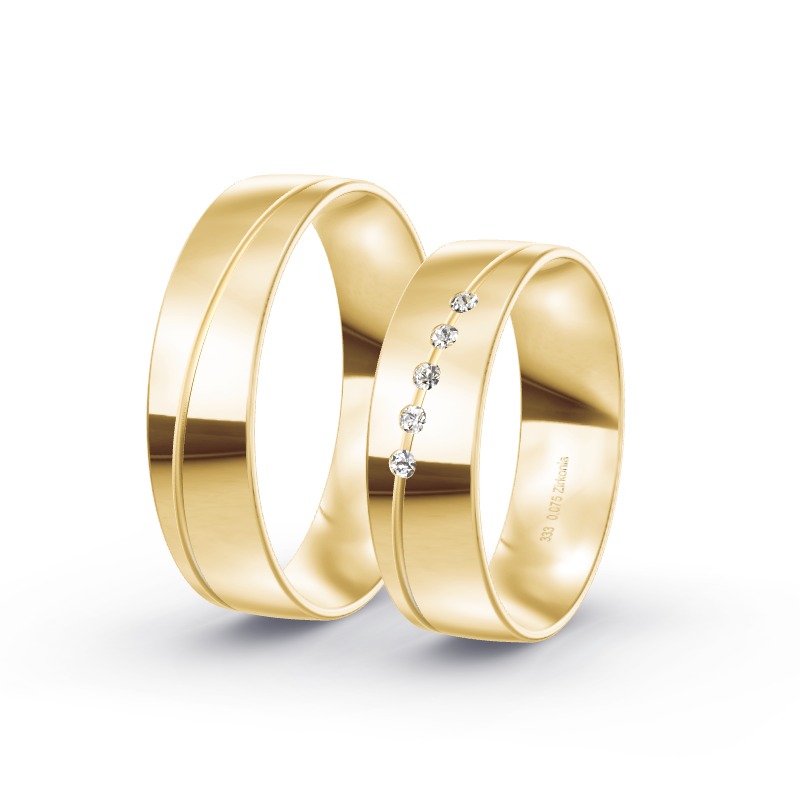 2 Eheringe / Partnerringe Gelbgold Modell 2043 Mutterbergalm