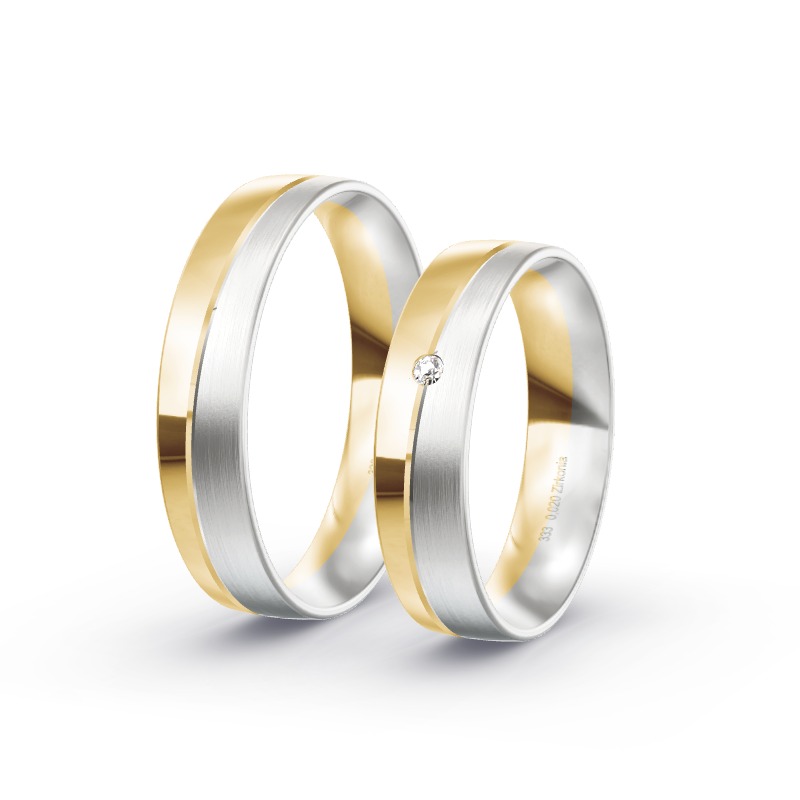 2 Trauringe / Eheringe BiColor - Modell 1575 Vechta
