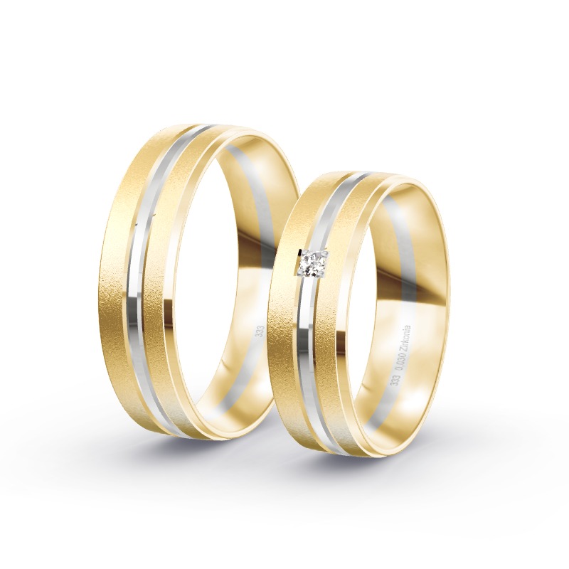 2 Eheringe / Partnerringe BiColor - Modell 2326 Witzenhausen
