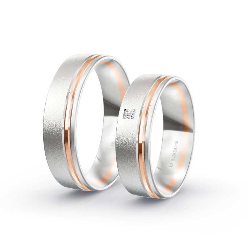 2 Eheringe / Partnerringe BiColor - Modell 2227 Traunreut