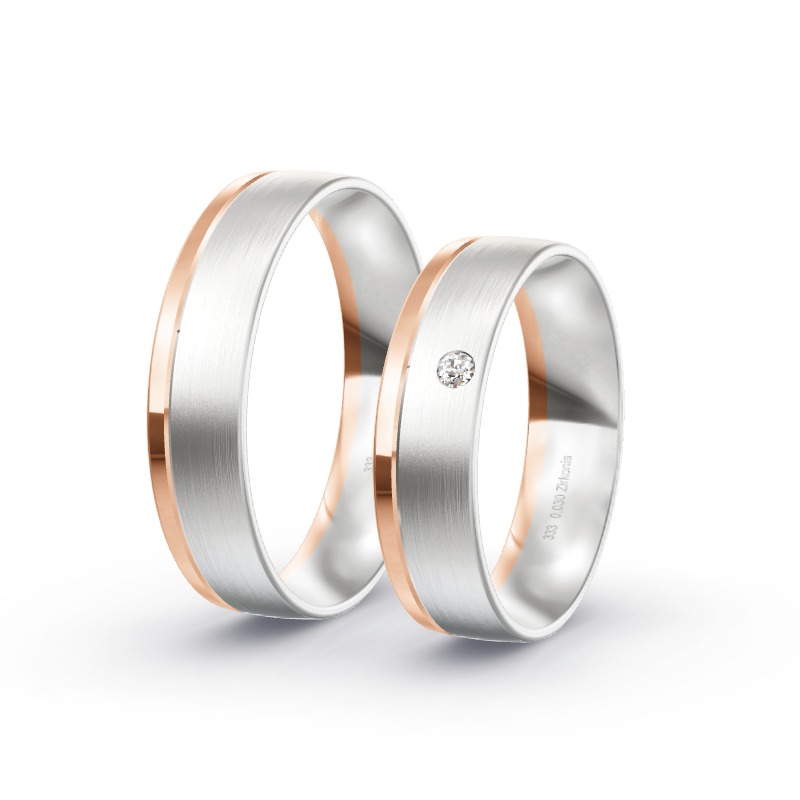 2 Eheringe / Partnerringe BiColor Modell 1830 Greven