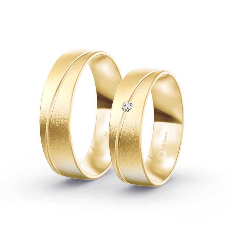 2 Eheringe / Partnerringe Gelbgold Modell 1774 Simbach