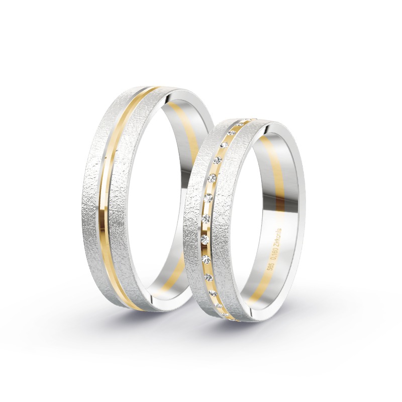2 Eheringe 585 Gold BiColor - Modell 2332 Waldbronn