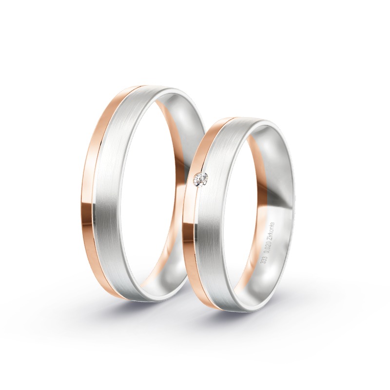 2 Eheringe / Partnerringe BiColor Modell 1868 Alsfeld