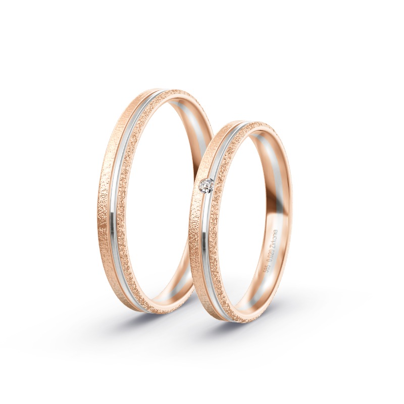 2 Eheringe / Partnerringe 585 Gold BiColor - Modell 2390 Rattenberg