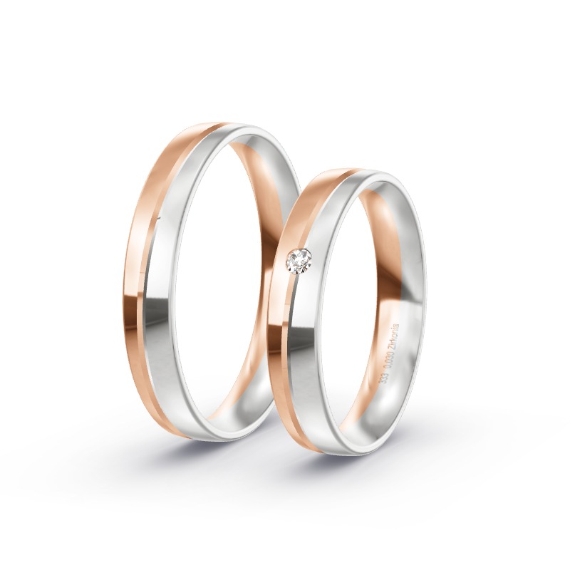 2 Eheringe / Partnerringe BiColor - Modell 2350 Schöningen