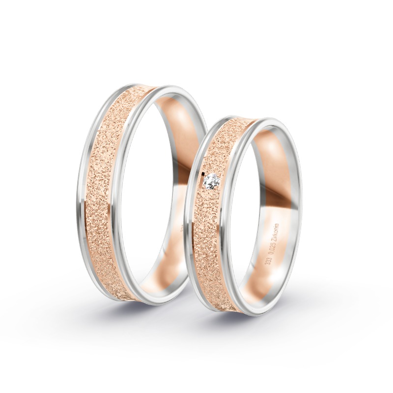 2 Eheringe / Partnerringe BiColor - Modell 2232 Oberviechtach