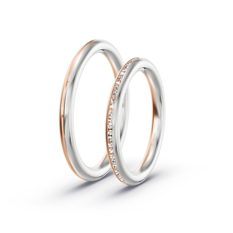 2 Eheringe / Partnerringe BiColor - Modell 2359 Eggolsheim